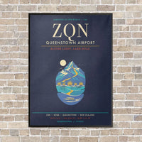 Thumbnail for Queenstown Airport ZQN - Canvas Framed - Navy Blue
