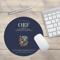 Thumbnail for Norfolk International Airport (ORF) design on navy blue round mouse pad