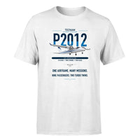 Thumbnail for Tecnam P2012 Traveller design on white t-shirt, single-side print