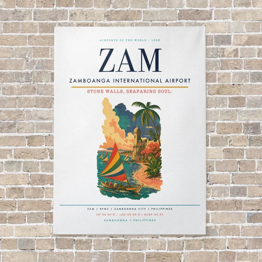 Zamboanga International Airport ZAM vertical canvas print - no frame - white background