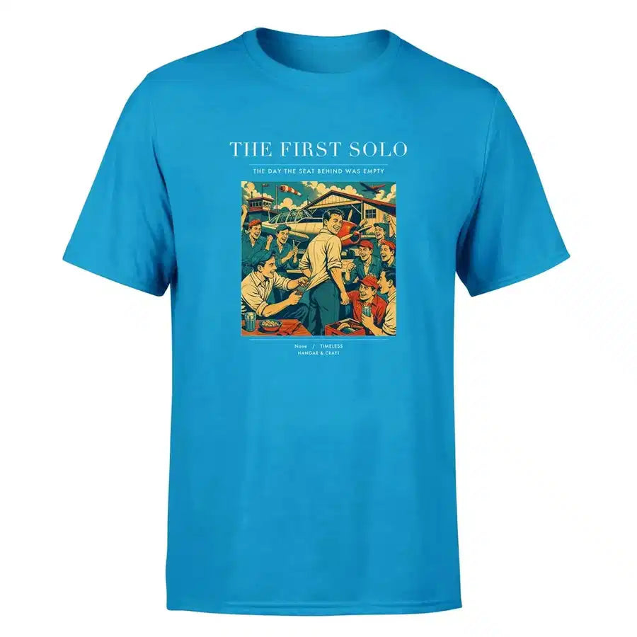 VINTAGE G4144 - The First Solo - Premium T-Shirt design on turquoise premium t shirt