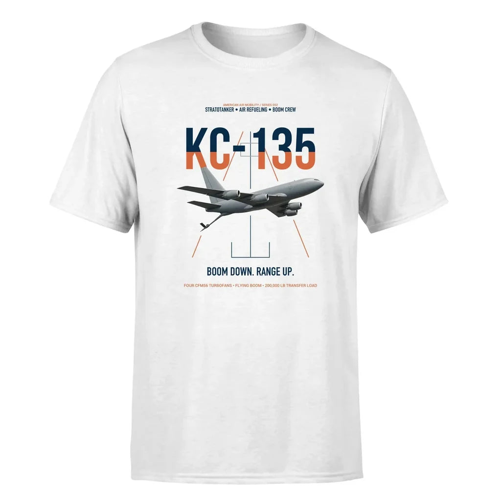 KC-135 STRATOTANKER design on white double-side t-shirt, single-side print