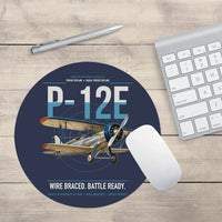 Thumbnail for Boeing P-12E design on navy blue round mouse pad