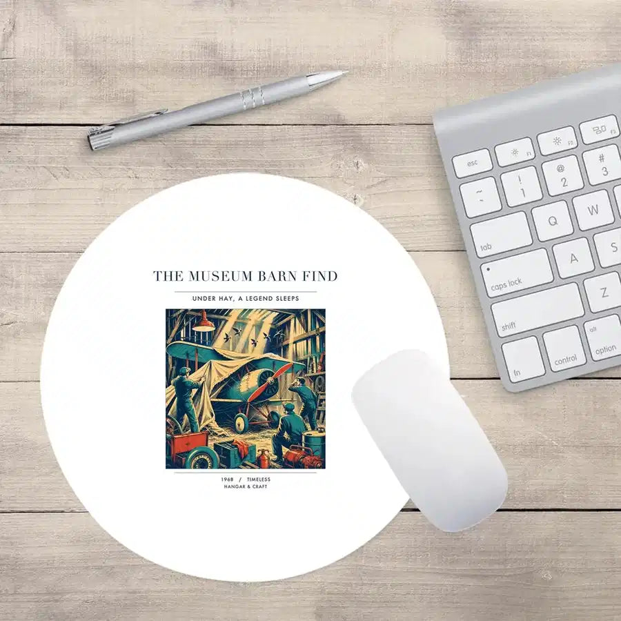 VINTAGE G4454 - The Museum Barn Find - Designed Mouse Pads design on white round