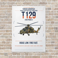 Thumbnail for Turkish Aerospace T129 ATAK Phase 2 vertical canvas print - no frame - white background