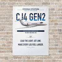 Thumbnail for Cessna Citation CJ4 Gen2 vertical canvas print - no frame - white background