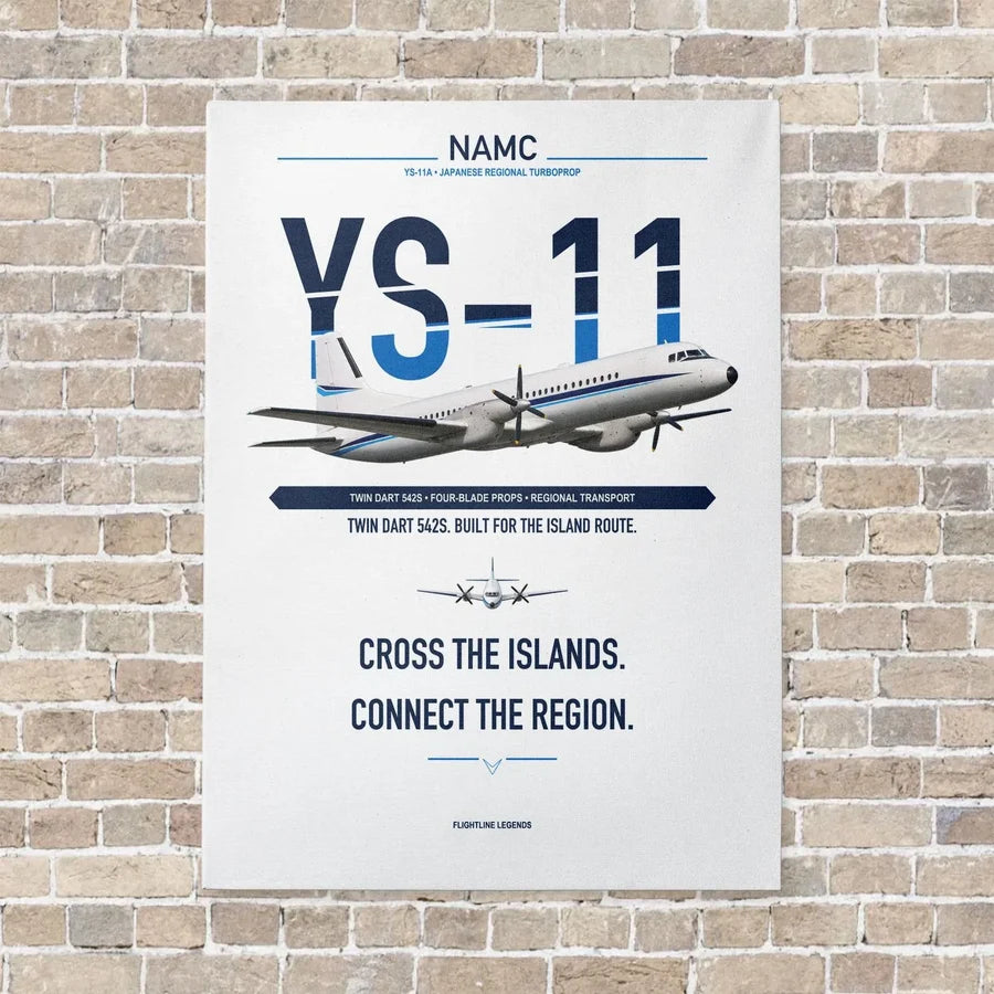 NAMC YS-11A vertical canvas print - no frame - white background