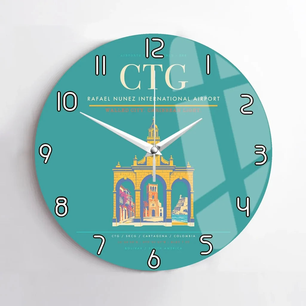 Rafael Nunez International Airport CTG Wall-Clock No-Frame - Turquoise