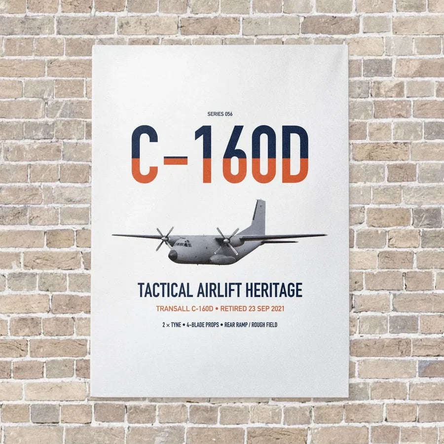 Transall C-160D vertical canvas print - no frame - white background