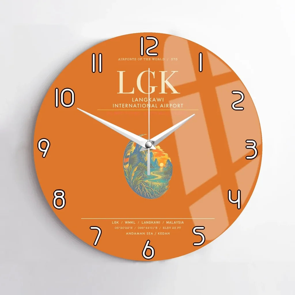 Langkawi International Airport LGK Wall-Clock No-Frame - Orange