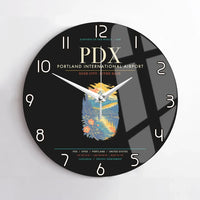 Thumbnail for Portland International Airport PDX Wall-Clock No-Frame - Black