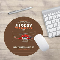 Thumbnail for SUBARU Bell 412EPX design on brown round mouse pad