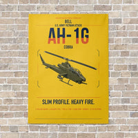 Thumbnail for Bell AH-1G Cobra vertical canvas print - no frame - yellow background