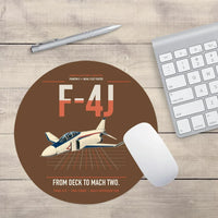 Thumbnail for F-4J Phantom II design on brown round mouse pad