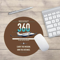 Thumbnail for Beechcraft King Air 360 design on brown round mouse pad