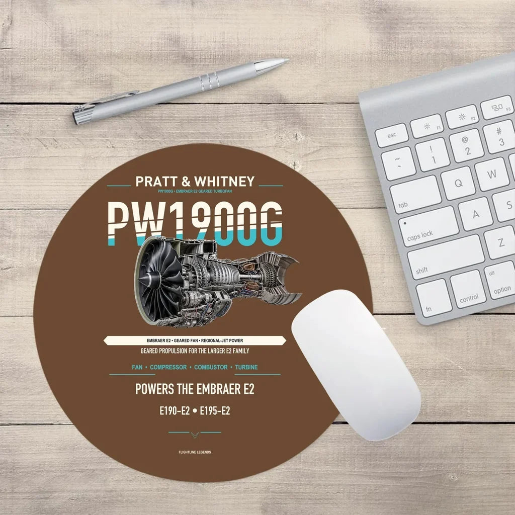 PW1900G design on brown round mouse pad