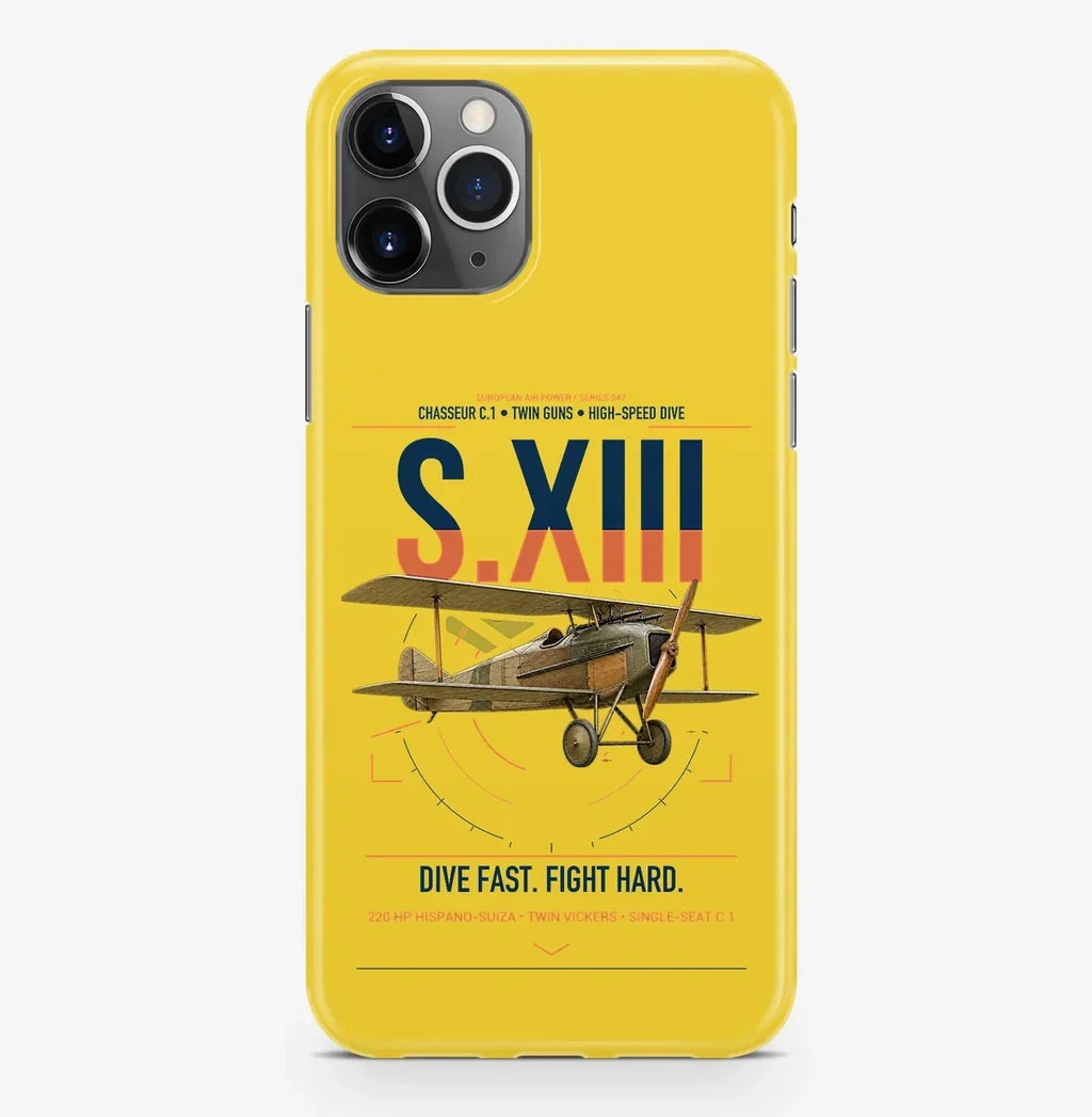 SPAD S.XIII C.1 design on yellow magsafe iphone case, for iPhone Pro Max