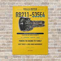 Thumbnail for RB211-535E4 vertical canvas print - no frame - yellow background