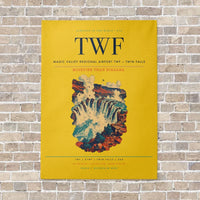 Thumbnail for Magic Valley Regional Airport TWF — Twin Falls vertical canvas print - no frame - yellow background