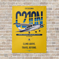 Thumbnail for Cessna T210N Centurion vertical canvas print - no frame - yellow background