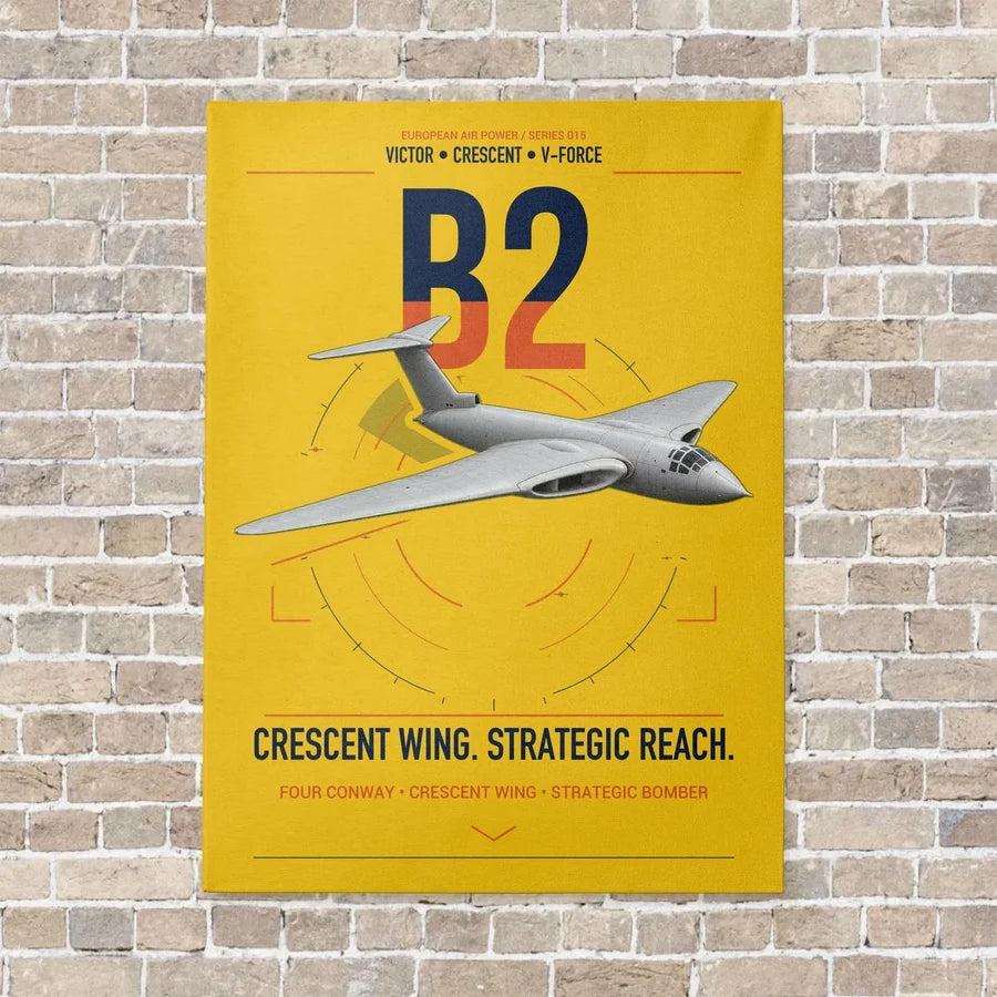 Handley Page Victor B2 vertical canvas print - no frame - yellow background