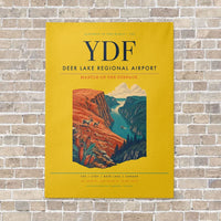 Thumbnail for Deer Lake Regional Airport YDF vertical canvas print - no frame - yellow background