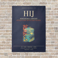 Thumbnail for Hiroshima Airport HIJ - Canvas Framed - Navy Blue