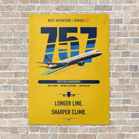 Thumbnail for Boeing 757-300 vertical canvas print - no frame - yellow background