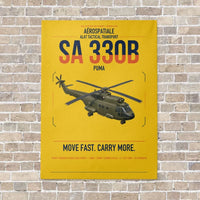 Thumbnail for Aérospatiale SA 330B Puma vertical canvas print - no frame - yellow background