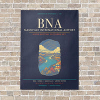Thumbnail for Nashville International Airport BNA - Canvas Framed - Navy Blue