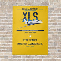Thumbnail for Cessna Citation XLS vertical canvas print - no frame - yellow background
