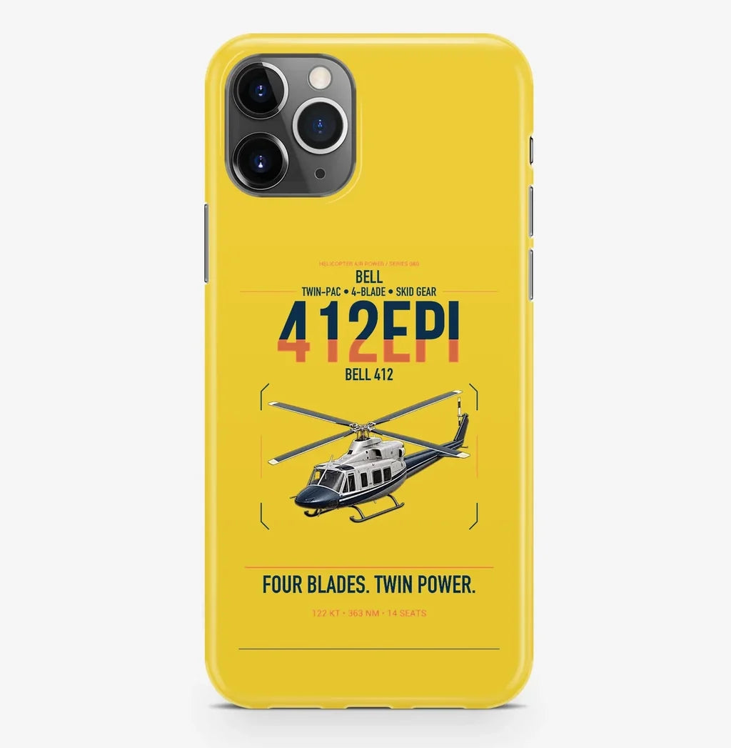 Bell 412EPI design on yellow magsafe iphone case, for iPhone Pro Max