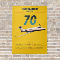 Thumbnail for Bombardier Learjet 70 vertical canvas print - no frame - yellow background