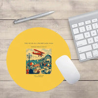 Thumbnail for VINTAGE G4476 - The Seawall Promenade Pass - Designed Mouse Pads design on yellow round