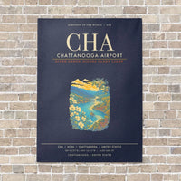 Thumbnail for Chattanooga Airport CHA - Canvas Framed - Navy Blue