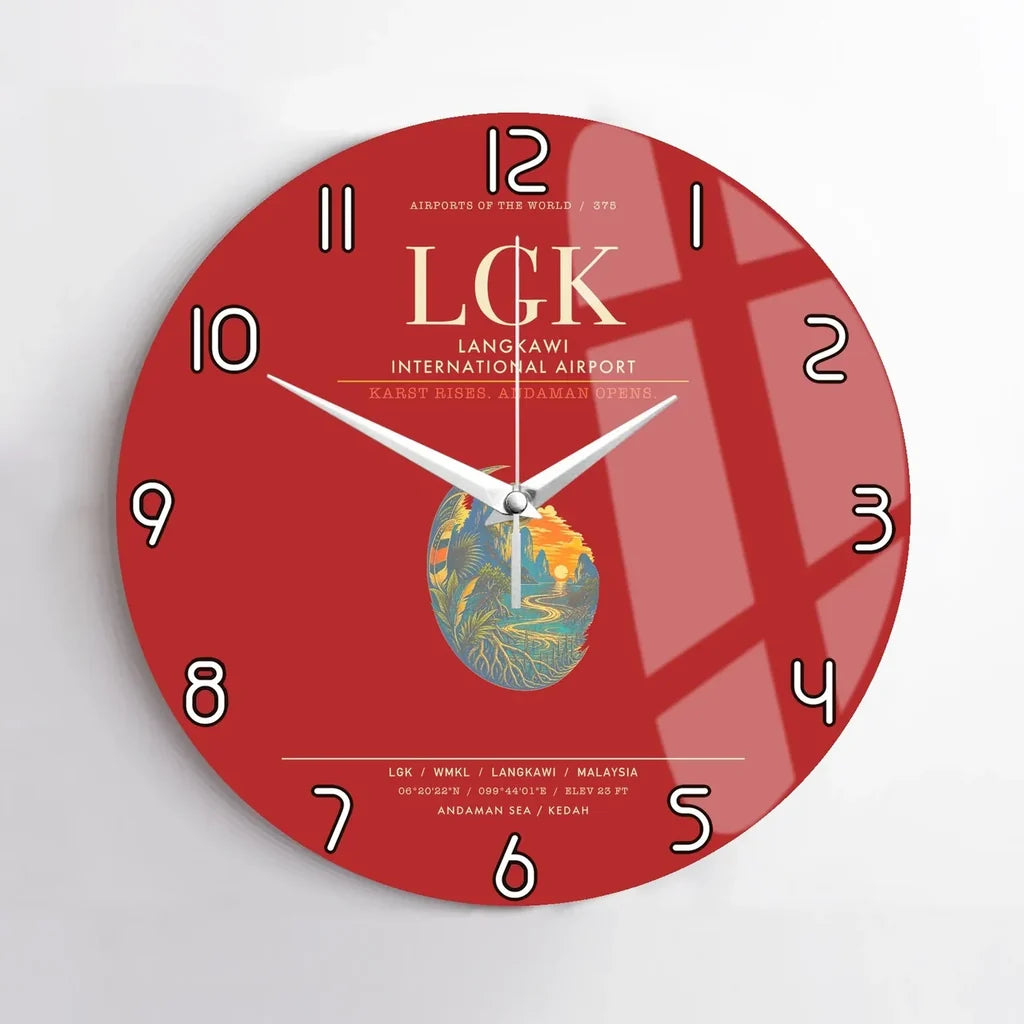 Langkawi International Airport LGK Wall-Clock No-Frame - Red