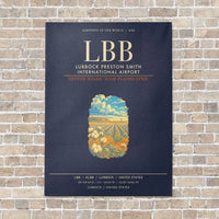 Thumbnail for Lubbock Preston Smith International Airport LBB - Canvas Framed - Navy Blue