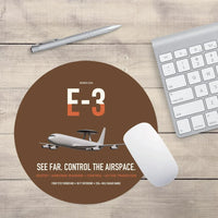 Thumbnail for E-3 Sentry AWACS design on brown round mouse pad