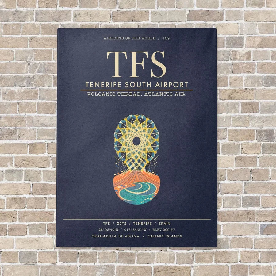 Tenerife South Airport TFS - Canvas Framed - Navy Blue