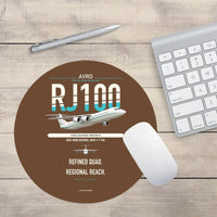 Thumbnail for Avro RJ100 design on brown round mouse pad