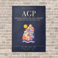 Thumbnail for Malaga-Costa del Sol Airport AGP - Canvas Framed - Navy Blue