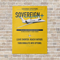 Thumbnail for Cessna Citation Sovereign+ vertical canvas print - no frame - yellow background