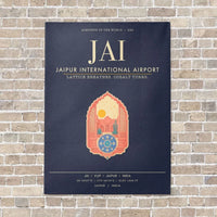 Thumbnail for Jaipur International Airport JAI - Canvas Framed - Navy Blue
