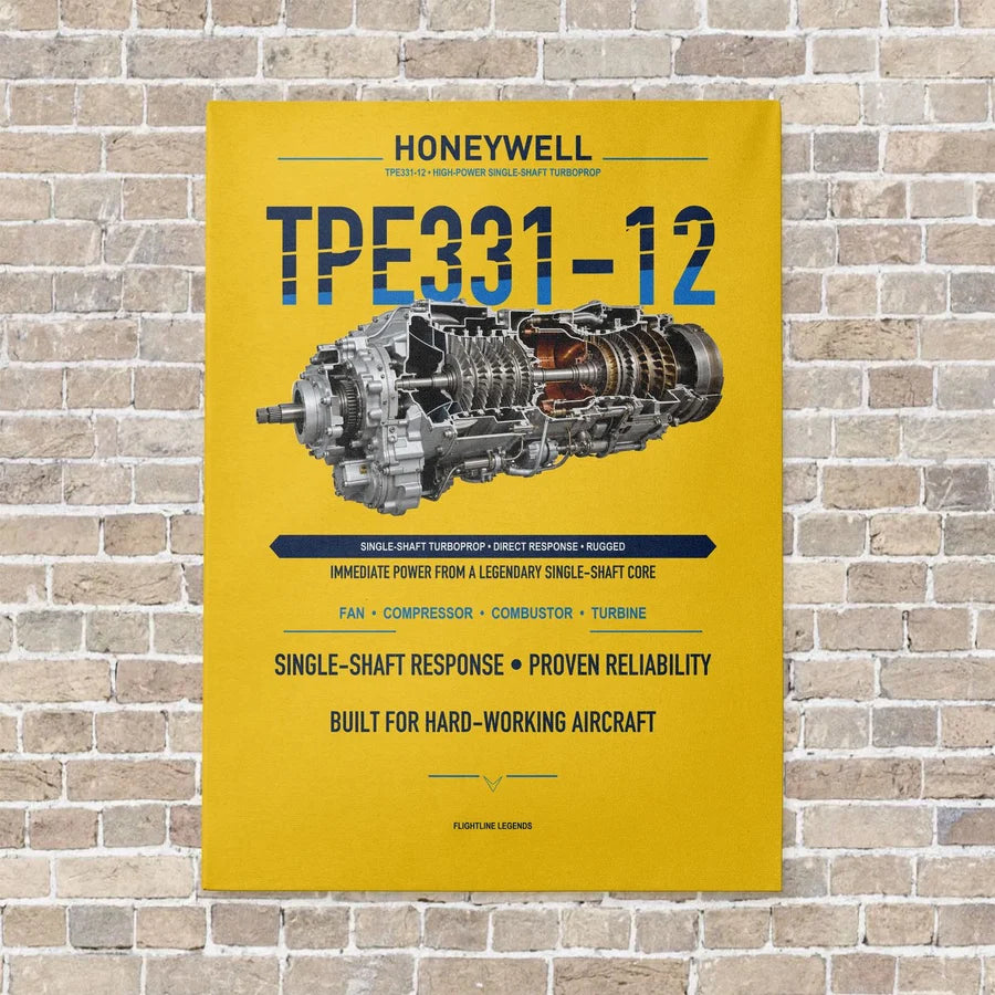 TPE331-12 vertical canvas print - no frame - yellow background