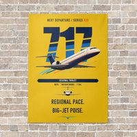 Thumbnail for Boeing 717-200 vertical canvas print - no frame - yellow background