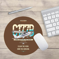 Thumbnail for Cessna 177B Cardinal design on brown round mouse pad