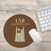 Thumbnail for Luxor International Airport (LXR) design on brown round mouse pad