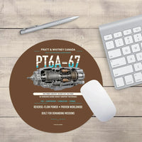 Thumbnail for PT6A-67 design on brown round mouse pad