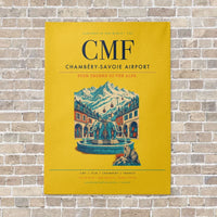 Thumbnail for Chambéry-Savoie Airport CMF vertical canvas print - no frame - yellow background