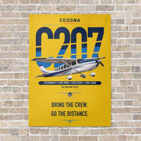Thumbnail for Cessna T207A Stationair 8 vertical canvas print - no frame - yellow background
